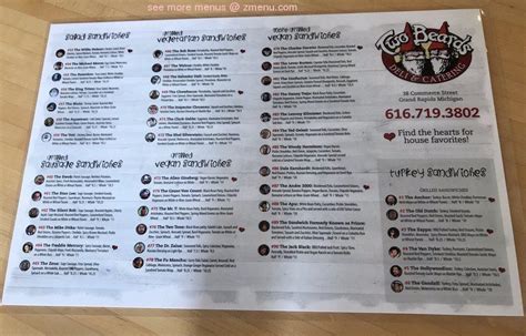 Two beards deli menu - WHERE: Two Beards Deli in Grand Rapids, Michigan. As someone known as a man’s man, it only makes sense that the Chuck Norris sandwich is piled high with meats. Michigan’s Two Beards Deli in ...